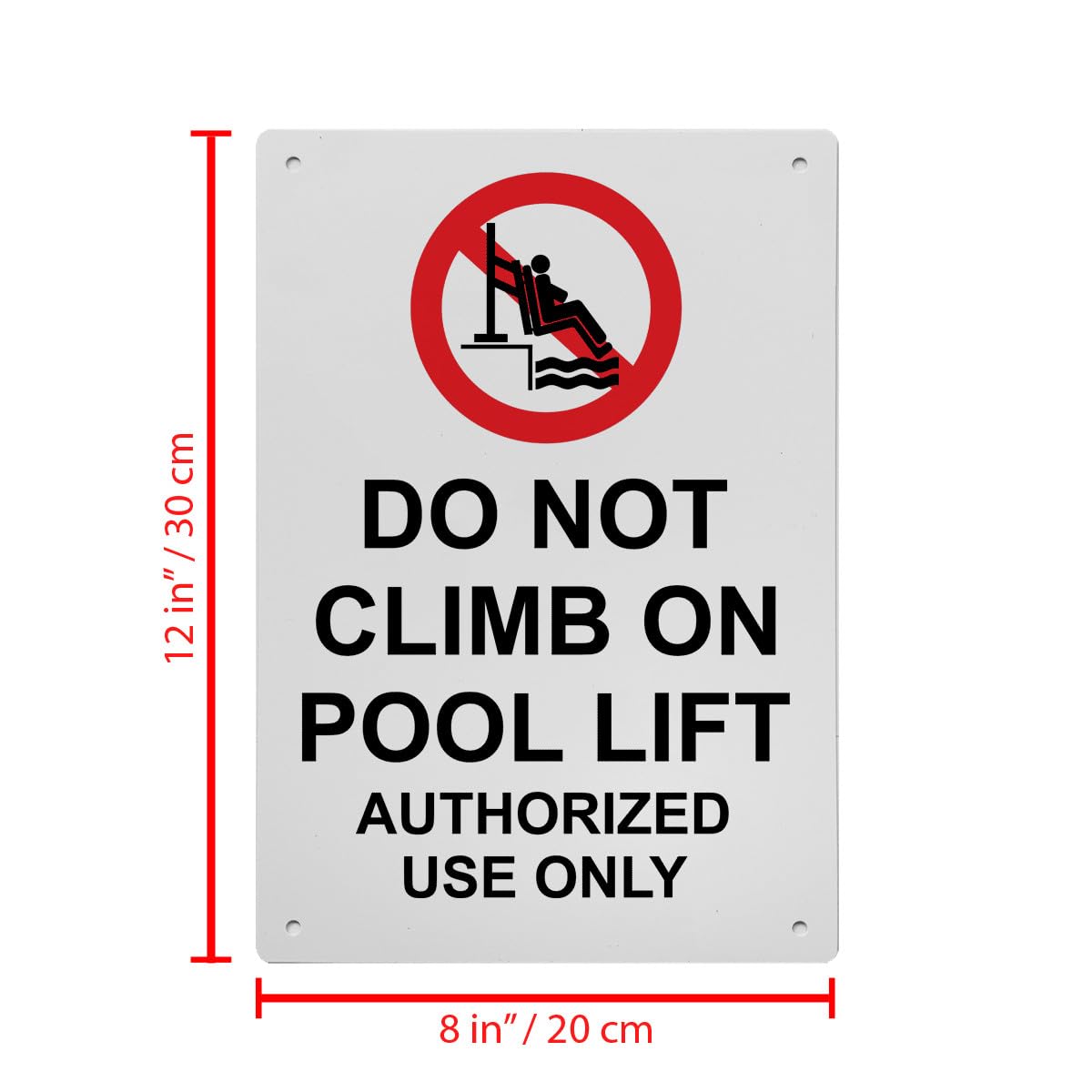 ADA Do Not Climb On Pool Sign, 8.5 x 11 in