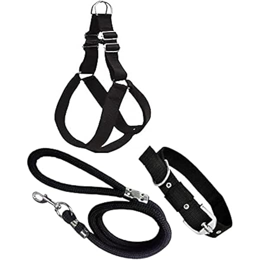 Dog Combo Pack Harness Collar Rope Set Medium