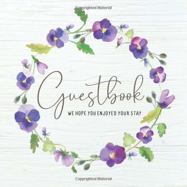 Guest Book, Visitors Book, Guests Comments feedback journal: Large size (8.5x8.5”) with 60 pages for holiday guests feedback