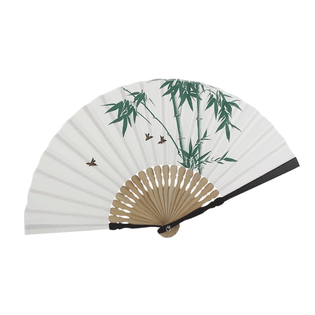 METTEOR Folding Fans Folding Hand Fans Chinese Vintage Folding Handheld Fan With Tassel Classical Cotton Hemp Folding Fan Girls