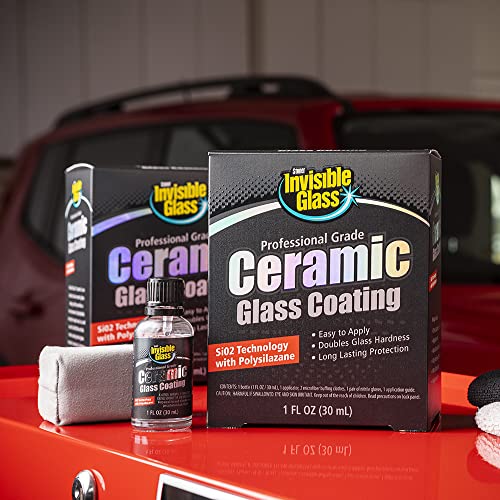 Image of Invisible Glass 95151 Ceramic Glass Coating Kit - Long-Lasting, Rain Repellent & Hydrophobic Protection for Automotive Glass Windshields - Scratch & Weather Resistant - Quick, Easy Application - 30 mL