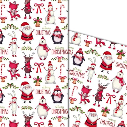 artup Lot de 5 feuilles de papier cadeau de Noël avec motifs exceptionnels pour de superbes cadeaux - Élégant et exclusif amusant - Dimensions de la feuille DIN A2 : environ 42 x 59 cm