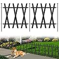 COLRASN Metal Decorative Garden Fence Rustproof Animal Barrier No Dig Decorative Fencing for Dogs,Pet, Yard,& Patio, Landscape, Border?Easy Installation 13" H×7 Ft (5 Panels)