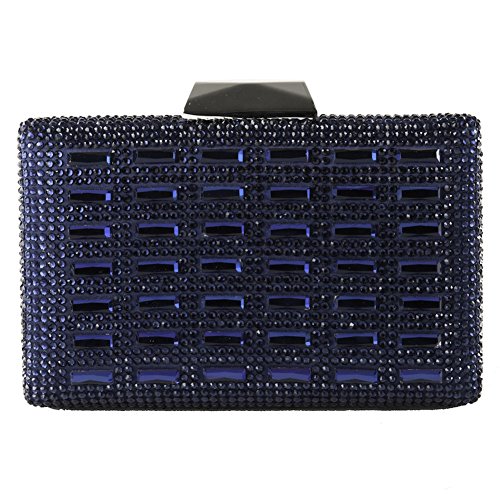 Sac d'embrayage satin bleu et cristaux pour briller de mille feux et sublimer votre style