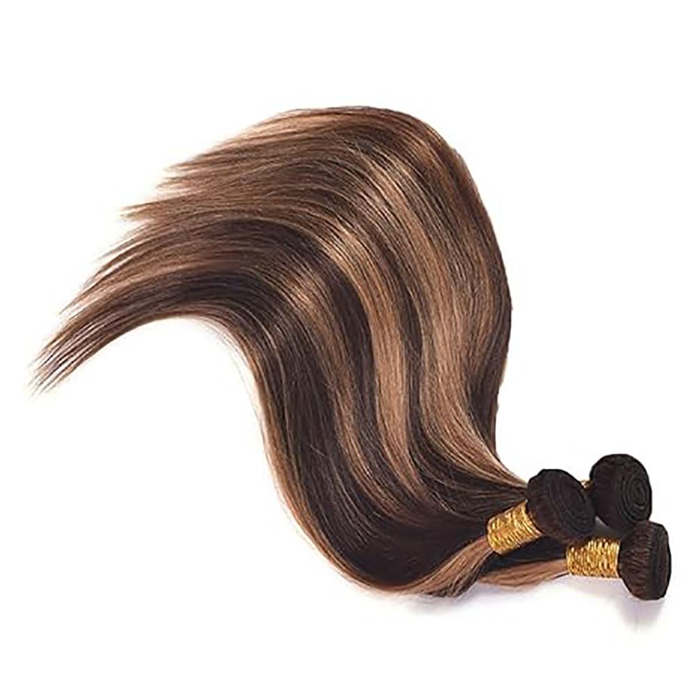 Human Hair Bundles Straight Tissage Naturel Cheveux Humain 100% Unprocessed Brésilienne Remy Virgin en lot Meches Weave Extensions Double Weft Color Highlight Blonde 18 20 22 Pouces