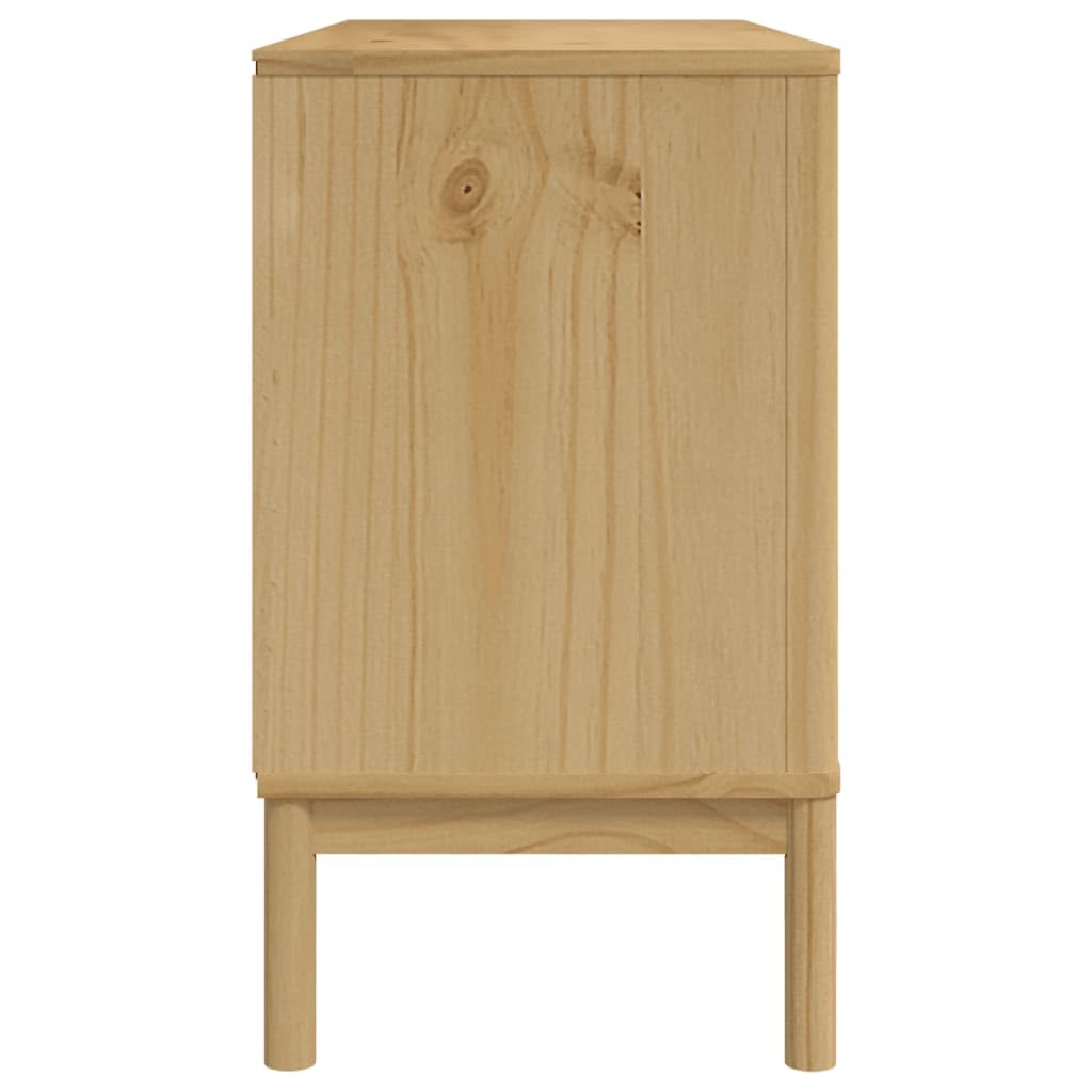 vidaXL Aparador Floro Madera Maciza de Pino marrón Cera 114x43x74 cm, Armario de Almacenamiento, Armario aparador, Armario de Pasillo, Buffet