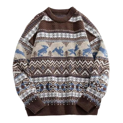 MaNMaNing Knit Sweater for Women Y2K Vintage Striped Sweatshirt Hip Hop Street Wear Grunge Aesthetic Pullover Jumper Tops Red