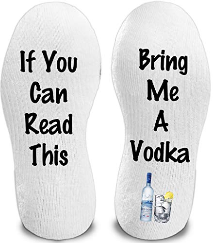 If You Can Read This Bring Me A Vodka Funny Novelty Funky Crew Socks Men Women Christmas Gifts Slipper Socks