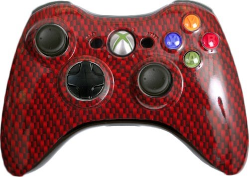 Custom Xbox 360 Controller - Red Black Carbon Fiber