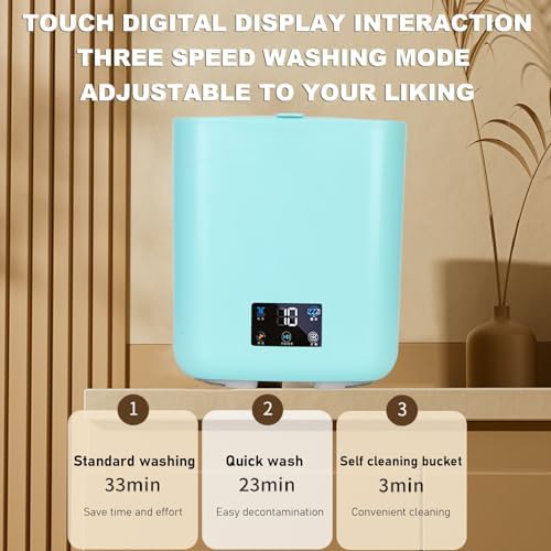 Miniatura 2 de Mini lavadora portátil con secadora giratoria, lavadora automática compacta de 7 litros para apartamentos, dormitorios, casas rodantes, ropa de