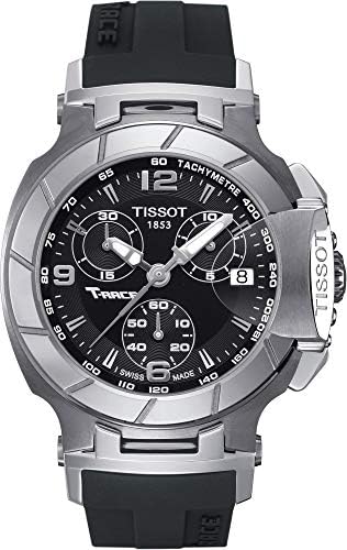 Tissot T-Race T048.217.17.057.00 Women's Quartz Watch with Rubber Chronograph Design, Schwarz/Schwarz, Strap