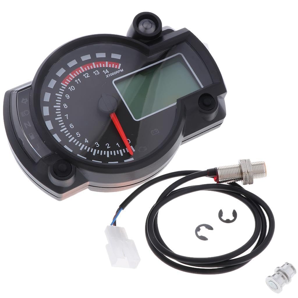 ABS Motorbike 12V Speedometer Tachometer Digital Odometer LCD Gauge-picture-32