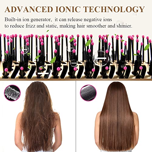 Hair Dryer Brush, Fvw Hot Air Brush, Hair Dryer Styler & Volumizer 3-In-1 Brush For Hair Fast Drying, Straightening And Curling, 3-Adjustable Temperature And Speed, Golden #TOP2