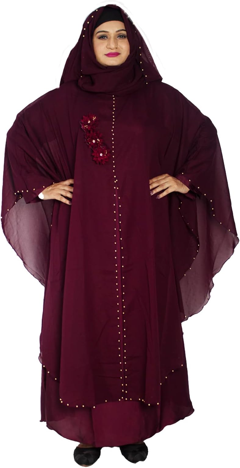 MODEST CITYBeautiful Purple 3 Flower Farasha Abaya For Girls & Women