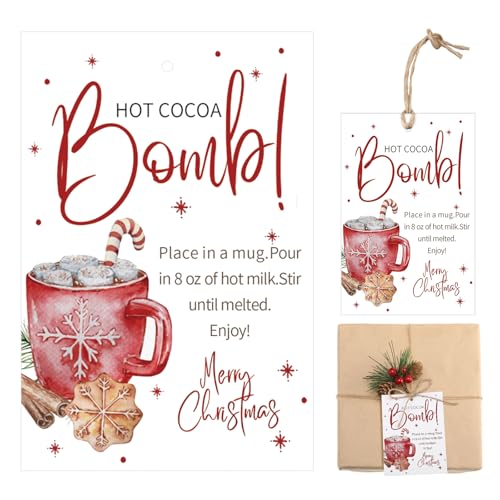 Gersoniel 200 Pcs Christmas Hot Coco Bar Supplies Christmas Hot