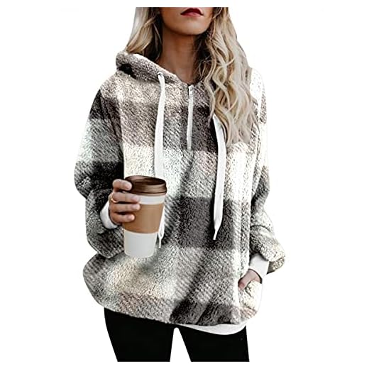 Zilosconcy Mujer Sudaderas con Capucha Caliente Felpa Suéter Jersey Mujer Otoño Invierno Talla Grande Hoodie Sudadera Suelto Manga Larga Outwear Hoodie