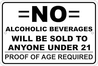 No Alcohol Will Be Served If Under 21 Notice 8x12 Aluminum Sign