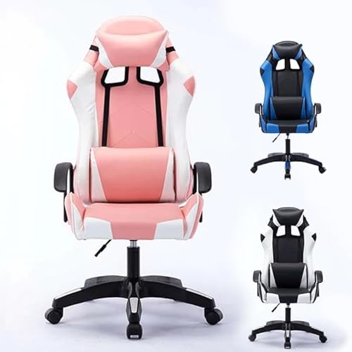 Ergonomic Computer Chair with Lumbar Support and Headrest, Height Adjustable Gaming Chairs for Adults, High Back Office Chair Desk Chair for Teens, Women and Men (Pink) Ergonomic Computer Chair with Lumbar Support and Headrest, Height Adjustable Gaming Chairs for Adults, High Back Office Chair Desk Chair for Teens, Women and Men (Pink)