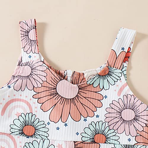 Girl Bell Bottoms Trousers Floral Jumpsuit One Piece Outfit Summer Toddler Clothes Girl (White Floral, 18-24 Months) #TOP3