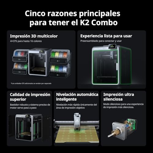 Creality K2 Combo - Vista general y detalles de fabricación