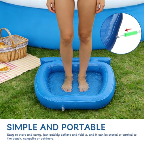 Spa de pies inflable PVC con bomba manual portátil miniatura 3