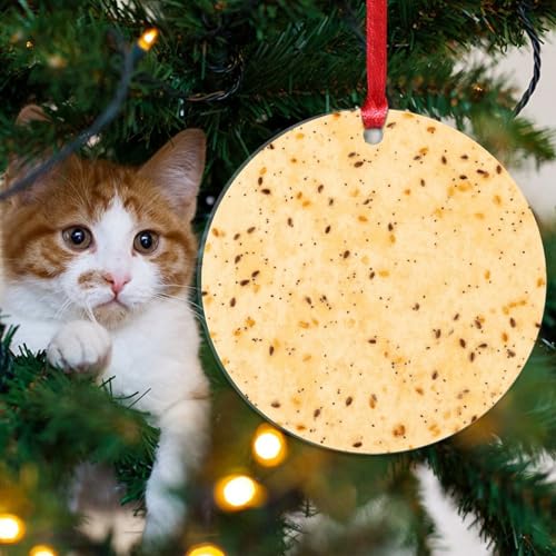 Swavecat Mexican Tortilla Tree Decoration Ornament Holiday Xmas Gift Christmas Acrylic Ornament Xmas Tree Decor Kitchen Decor Food Tortillas Burrito Christmas Decorations for Tree - Thumbnail 4