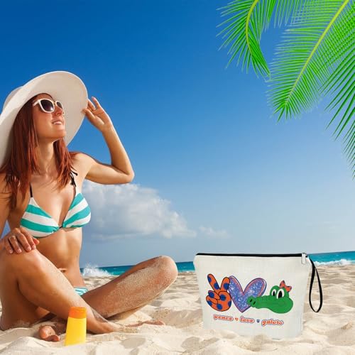 Gators Lover Gift Makeup Bag Fan Gift for Gators Merch Gator Spirit Peace Love Gators4