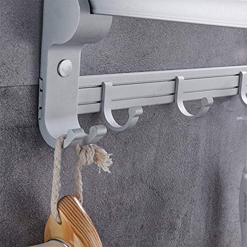 Porte-serviettes en aluminium spatial argenté éclatant pour salle de bain - 7