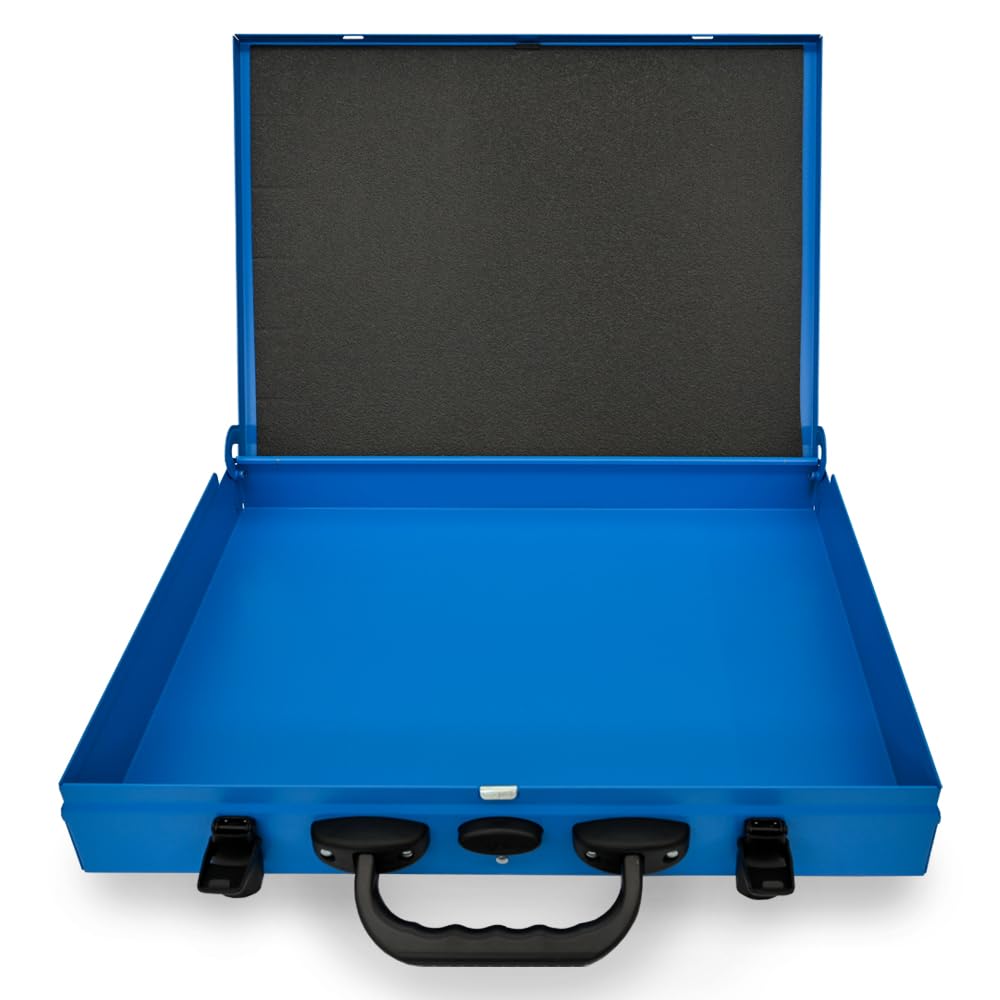 Syncro System Valigetta portaminuterie in metallo furgone officina mobile – vuota vaschette componibili gancio sicurezza 44x34x7 cm