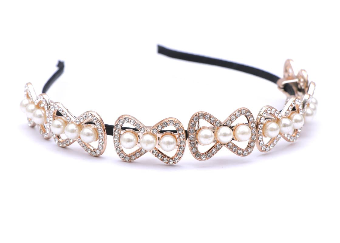 Shivarth Fashion Crystal Bow Tie Design Hair Band | Handmade Rhinestone Beaded Fancy Party Wedding Headband Hair Accessory Headdress Headpieces for Women Girls Pack of 1 (B0B6ZVL7B9) Amazon Price History, Amazon Price Tracker