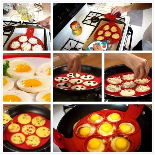 Pancake Mold Ring - Makes the perfect pancakes, eggs, hash browns, brownies in non-stick silicone maker tool. Kitchen bakeware from high grade silicone by MERRY BIRD