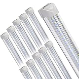 Henwsi 10Pack 8FT LED Shop Lights, 100W 16000LM 6500K Linkable Shop Light, High Output Clear Cover, Integrated T8 8FT LED Tube Light for Garage, Workshop, Warehouse, Barn, Plug and Play