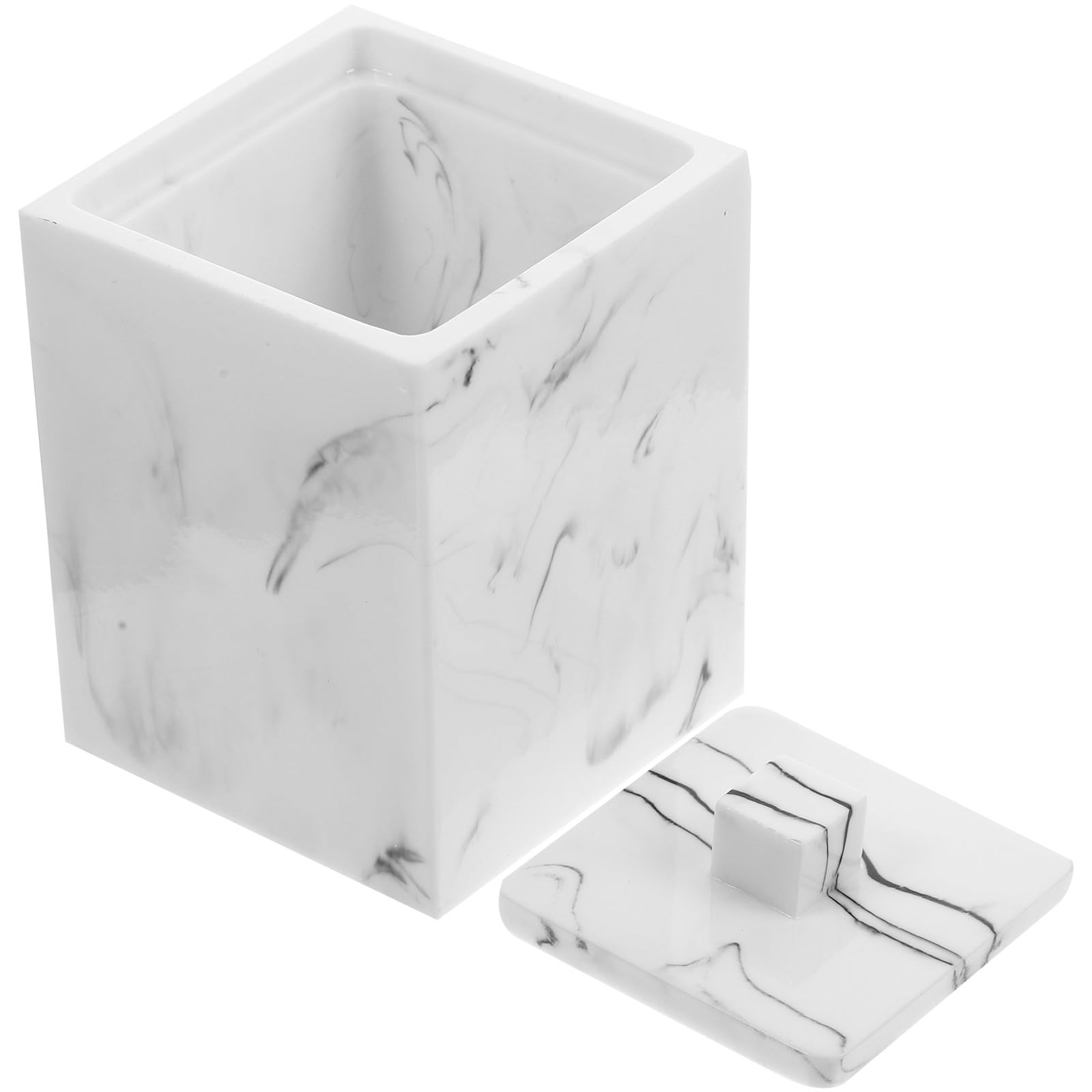 Organizador de hisopos elegante de resina para mantener tu baño ordenado