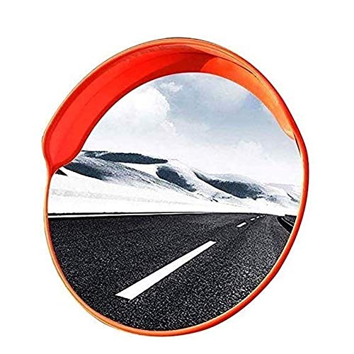 Miroir de sécurité convexe orange pour éviter les collisions en sortie de garage