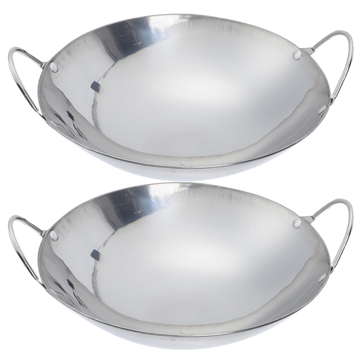 Alasum Pentole in Acciaio Inox 2 Pezzi Doppio Manico Antiscivolo Padelle per Uso Domestico e Cottura Induzione per Stufati e Brodi