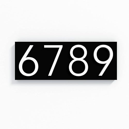 Miniatura 1 de All Metal Modern House Number Plaque for outdoor, Personalized Address Number Plate, Modern Design Home Numbers, 3D Laser Cut Out Number Sign, House