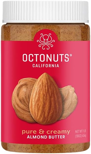 Dry Roasted Pure Almond Nut Butter 16oz - Pure Creamy Nut Butter - Gluten Free, Vegan, Kosher, Paleo, Non-GMO Nut Butters Single Ingredient