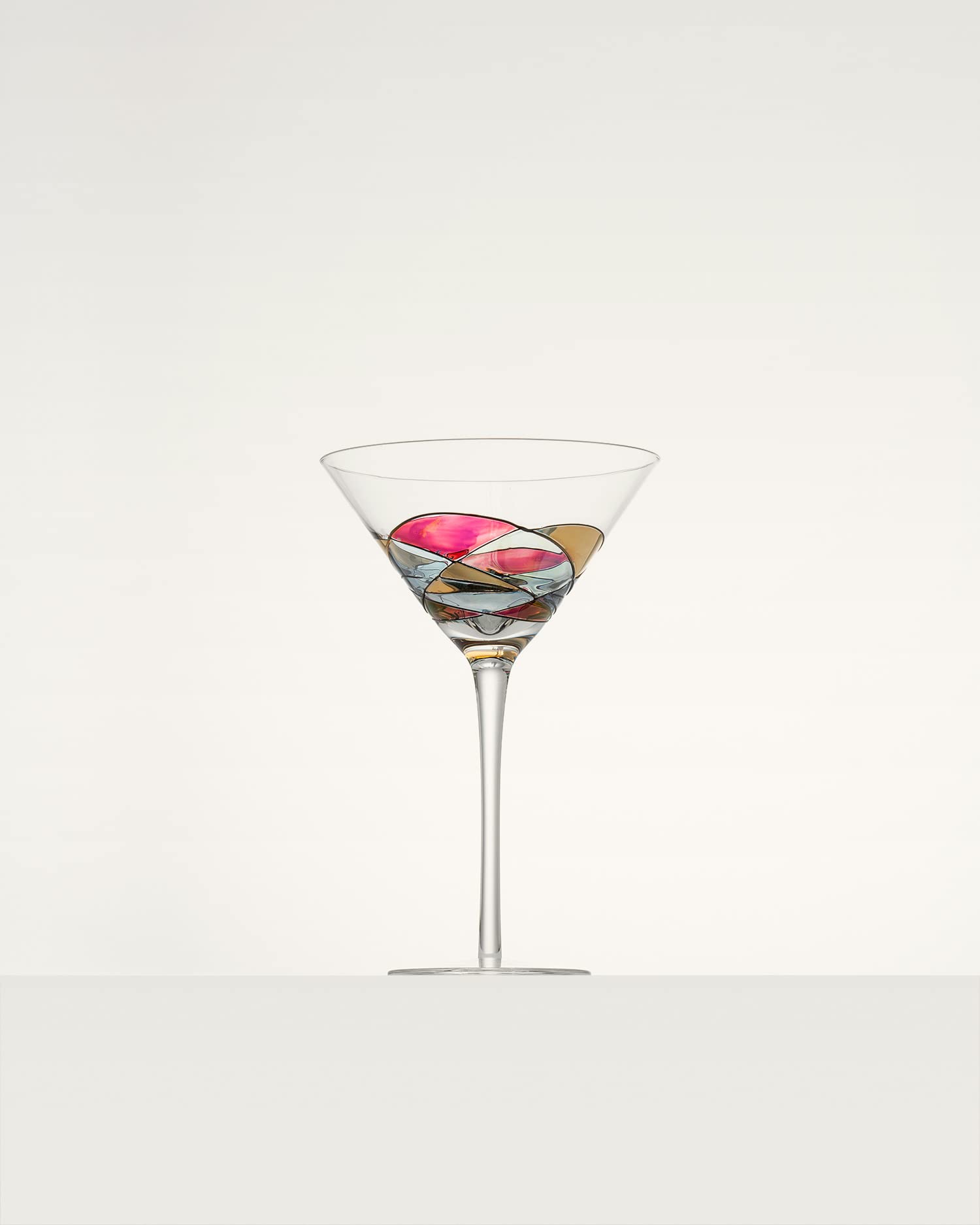 Antoni Barcelona Martini Glasses Cosmopolitan Crystal Dry Cocktail 12 oz Red Sagrada Hand Painted Mo