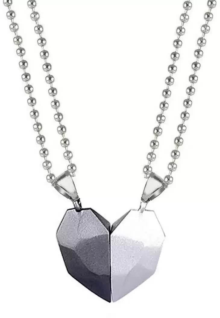 Customised Personalized Couples Necklaces 2 Pcs Magnetic Matching Heart Pendant Necklace for Him & Her Lover Couples Gifts Girlfriend Boyfriend Wife Husband Valentine’s Day Gifts-214-image-11