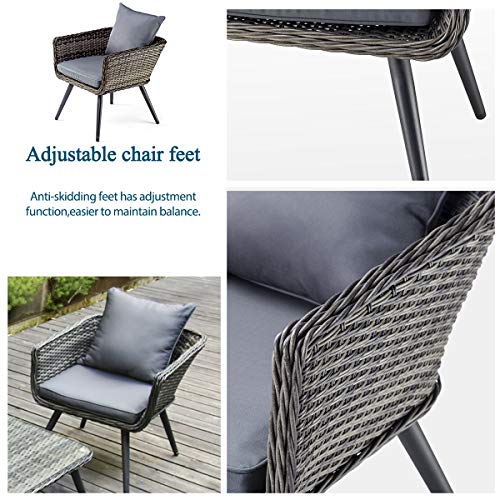 Pamapic 4 Piece Outdoor Patio Furniture Sets Luxury Wicker Outdoor Furniture With Seat Cushions Grey Buy Online In United Arab Emirates At Desertcart
