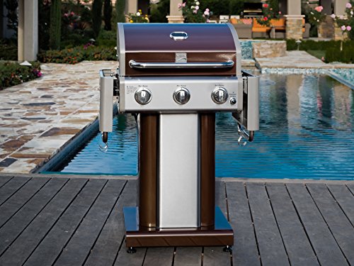 Kenmore 3 Burner Outdoor Patio Gas Bbq Propane Grill In, Mocha #TOP2