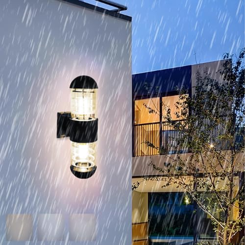 Applique murale étanche IP65 pour terrasse et porche au design vintage noir
