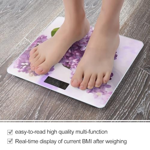 Báscula digital Lilac Flowers para peso corporal, pantalla LCD grande miniatura 5