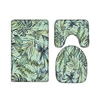 A.Monamour Badezimmer Set 3-teilig | Badematte & WC Vorleger | Flanell Material | Rutschfeste