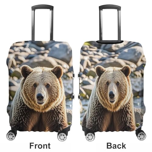 Encounter Animal Bear Luggage Cover, Elastic Luggage Protector Fits 19-32in Suitcases, Washable & Anti-Scratch Suitcase Cover for Men Women S3