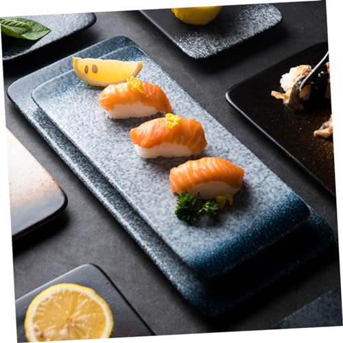 Bandeja japonesa para sushi rectangular de cerámica miniatura 6