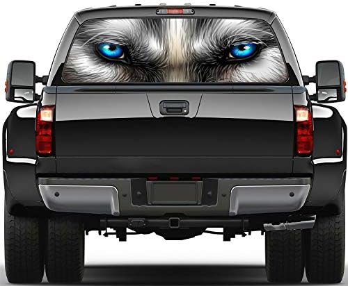 Oasisdream Wolf Eyes Rear Window Decals for Trucks Suvs Universal Size 65"X22" High-Definition Print Truck Window Decals