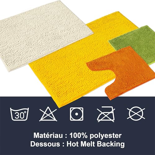 Tapis de douche antidérapant 45x45 cm bleu pétrole lavable WohnDirect - 7