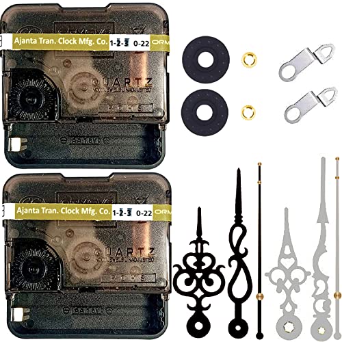 Image of YOPY� Combo 2 of Ajanta Mfg. Battery Operated Plastic Ticking Wall Clock Movement Machine with Hands (Needles : Antique Black,Silver1)