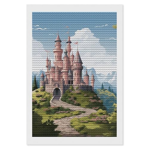 Art diamant pour adultes broderie diamant château féerique